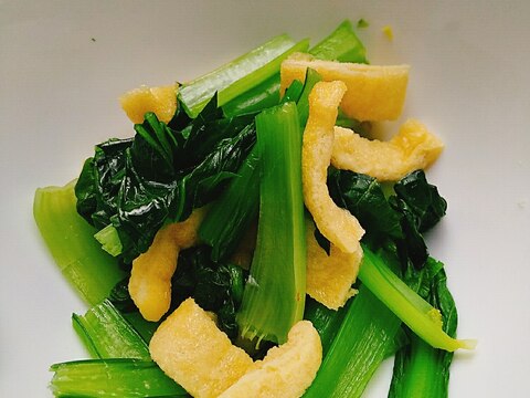 【簡単レンジ調理×白だし】小松菜とうす揚げの煮浸し
